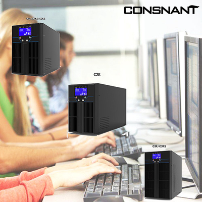 La energía de los ordenadores mantiene el sistema en línea de alta frecuencia 1-3KVA de UPS del negro de la CA DC