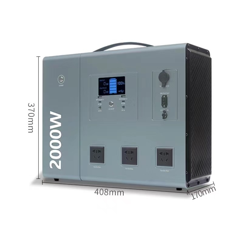Fuente de alimentación portátil de onda sinusoidal pura incorporada batería de litio 2000W 2668Wh