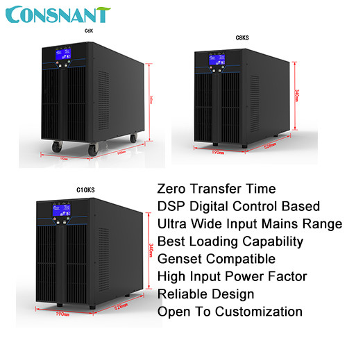Conversión doble PFC de 70HZ UPS de la transferencia cero de alta frecuencia en línea del sistema